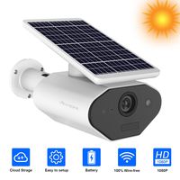 Wireless Battery Powered Security Camera Solar Powered Camera Outdoor 1080P Rechargeable Wire-Free Battery WiFi Camera for Home Security, 2 Way Audio Motion Detection,Cloud Storage, Work with Alexa