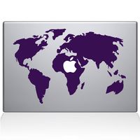 The Decal Guru 0194-MAC-13A-LAV World Map Vinyl Sticker, 13" MacBook Air, Purple