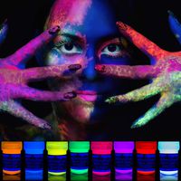 neon nights 8 x UV Body Paint Black Light Make-Up 5.5 fl oz Bodypainting Neon Blacklight Bodypaint Face Paints