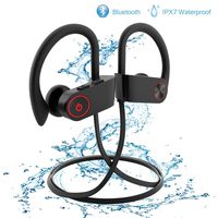 Wireless Earbuds,Bluetooth Earphones Stereo Bass Sports Earphones with Mic IPX7 Waterproof in-Ear Headphones Noise Cancelling (Black)