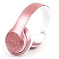 DURAGADGET Rose Gold Wireless, Foldable Headphone Headset with FM Radio and Mic for Disney Frozen CDG Karaoke Machine