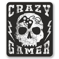 2 x 20cm/200mm Crazy Gamer Skull Vinyl SELF ADHESIVE STICKER Decal Laptop Travel Luggage Car iPad Sign Fun #6678