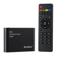 Keedox Mini Multi Media Player Upscaling Full HD 1080P HDMI/AV Out SDHC MKV AVI RMVB RM for HDTV with Remote Control 