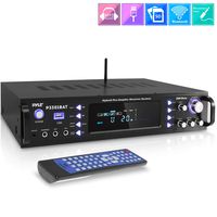Wireless Bluetooth Home Stereo Amplifier - Hybrid Multi-Channel 3000 Watt Power Amplifier Home Audio Receiver System w/AM/FM Radio, MP3/USB,AUX,RCA Karaoke Mic in - Rack Mount, Remote - Pyle P3301BAT