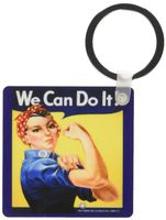 3dRose Vintage WW II Rosie Poster - Key Chains, 2.25 x 4.5 inches, set of 2 (kc_39022_1)