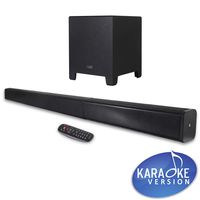 RHM Sound Bar, 40-Inch TV Sound Bar with Subwoofer, 2.1 Channel Bluetooth Speaker for TV, HDMI(ARC)/Coaxial/Mic/Aux/USB,Surround Sound Home Theater System with Remote Control, Wall Mountable