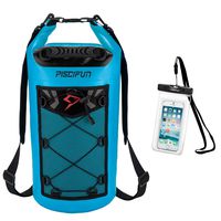 Piscifun Waterproof Dry Bag Backpack 40L Floating Dry Backpack with Waterproof Phone Case for Water Sports - Fishing Boating Kayaking Surfing Rafting Camping Gifts for Men and WomenLight Blue