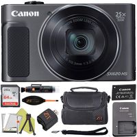 Canon PowerShot SX620 Digital Camera w/25x Optical Zoom - Wi-Fi & NFC Enabled (Black) ZeeTech Bundle (64GB Card + Deluxe Case Basic Bundle)