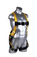 Guardian Fall Protection 1703 Velocity Economy Harness HUV Pass Thru Chest and Tongue Buckle Legs, Small/Large