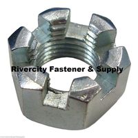 (1) 7/8-14 Slotted Hex Castle Nut Zinc Plated 7/8x14 Fine Thread Lock Nut - Durable and Sturdy, Good Holding Power in Different Materials