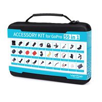 VanTop 59 in 1 Accessories Kit for GoPro Hero7 6 5 4 3+ 3 2 1, Hero Session, GoPro Fusion, AKASO, APEMAN, Lightdow, Xiaomi Yi and More, Outdoor Sports Action Camera Accessory Kit with Carrying Case