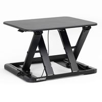Height Adjustable Stand Up Desk Converter Ergonomic Sit Stand Riser - Flat Top Table Size 22x26 Supports 30lbs - No Assembly Required - Premium Quality and Very Sturdy - Perfect for Laptops or iMacs
