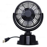 Zone Tech 12V Car and Personal Desk Auto Cooling Air Fan - Powerful Rotatable 12V Ventilation Dashboard Electric Fans operated by AA Battery or USB chord