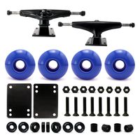 VJ 5.0 Skateboard Trucks (Black), Skateboard Wheels 52mm, Skateboard Bearings, Skateboard Pads, Skateboard Hardware 1" (52mm Blue)