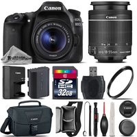 Canon EOS 80D DSLR Camera + Canon 18-55mm IS STM Lens + 32GB Class 10 Memory Card + Canon EOS Shoulder Bag 100ES + UV Filter + Card Reader + Lens Cap Holder + Air Cleaner - International Version