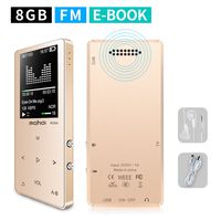 MYMAHDI MP3/MP4 Music Player, 8GB Portable Audio Player with Photo Viewer, Voice Recorder, FM Radio, A-B Playback, E-Book, Metal Body, Build-in Speaker with Headphone(Expandable Up to 128GB), in Gold