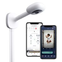 Nanit Plus - Smart Baby Monitor and Wall Mount: Camera with HD Video & Audio - Sleep Tracking - Night Vision - Temperature & Humidity Sensors and Two-Way Audio 