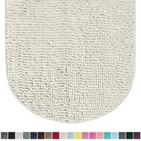 Gorilla Grip Original Luxury Chenille Oval Bath Rug Mat, 42x24, Extra Soft and Absorbent Large Shaggy Bathroom Rugs, Machine Wash Dry, Plush Carpet Mats for Tub, Shower, and Bath Room, Ivory Cream