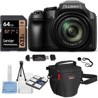 PANASONIC LUMIX FZ80 4K Digital Camera, 18.1 Megapixel Video Camera, 60X Zoom DC Vario 20-1200mm Lens, F2.8-5.9 Aperture, Power O.I.S. Stabilization, Wi-Fi, DC-FZ80K (Black) with Starter Kit