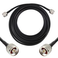 25 ft Low-Loss Coaxial Extension Cable (50 Ohm) N Male to N Male Connector, GEMEK Pure Copper Coax Cables for 3G/4G/5G/LTE/ADS-B/Ham/GPS/WiFi/RF Radio to Antenna or Surge Arrester Use (Not for TV)