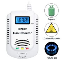 CO Alarm Detector,KOABBIT Plug-in Carbon Monoxide & Explosive Gas Detectors 2 in 1,Home Kitchen Methane,Propane,Compound Alarm,Charging or 9V Rechargeable Battery (Not Included) With LED Display