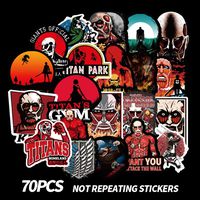 Anime Laptop Stickers Waterproof Sticker Decal for Skateboard MacBook Pad Motorcycle Bicycle Graffiti Luggage Stickers Pack (Attack on Titan - 70Pcs, Anime)