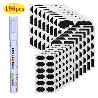 ONUPGO Chalkboard Labels - 196 Premium Reusable Chalkboard Stickers with White Chalk Marker for Labeling Mason Jars, Parties, Craft Rooms, Weddings and Organize Your Home & Kitchen