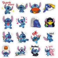 Stitch Lilo Laptop Stickers for Teen&Kid&Boy, 50Pcs Pack Cool Cartoon Vinyl Computer Waterproof Water Bottles Skateboard Luggage Decal Graffiti Patches Decal