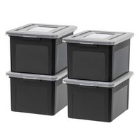 IRIS USA, Inc. FB-21EE Letter and Legal Size File Box, Medium, Black, 4 Pack