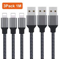 Atill iPhone Charger, 3 Pack 3FT Nylon Braided Syncing Charging Cable Cord Compatible Phone XR XS XS Max X 8 8Plus 7 7Plus 6s 6sPlus 6 6Plus SE 5 5s 5c