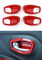 Dwindish Red ABS Car Interior Mouldings Decorative Inner Door Handle Bowl Cover For Jeep Renegade 2015 Up