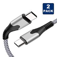 For Google Pixel Cable (2Pack 6ft), Benicabe USB C to USB C Charger Nylon Braided Cord for Samsung Galaxy Note10, Note 10 Plus, Google Pixel 3, 2, 3a, XL, Galaxy S9, S8, S10, Nexus 6P and More (Siver)