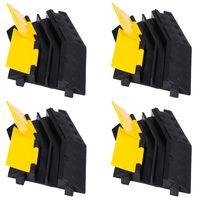 Happybuy 4 Pack Rubber Cable Ramps Right-Turn 45 Degree Curve Cable Protector 2-Channel Driveway Speed Bumps Cord Hose Wire Floor Track Protective Cover Ramp (2-Channel, 4Pack-Right-Turn)