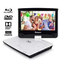 10.1" Blu Ray Portable DVD Player with Rechargeable Battery Support HDMI Output, 1080P Video, Sync Screen, AV Out & in, Last Memory, Dolby Audio, Last Memory, USB SD - NAVISKAUTO