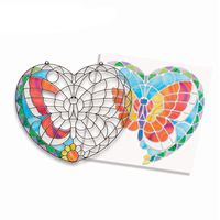 Melissa & Doug Stained Glass Made Easy Activity Kit, Arts and Crafts, Develops Problem Solving Skills, Butterfly, 140+ Stickers, 10.5" H x 10" W x 0.25" L, Multi-color
