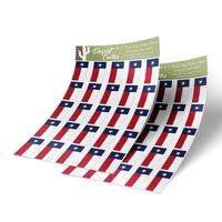 Texas TX State Flag Sticker Decal 1 Inch Rectangle Two Sheets 50 Total Pieces Kids Logo Scrapbook Car Vinyl Window Bumper Laptop Texan R