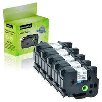 GREENCYCLE 5 Pack Laminated Tape Compatible for Brother P-Touch Label Maker TZ TZe 261 TZe261 TZ261 Black on White 36mm (1 1/2 Inch) x 26.2 ft. (8m)
