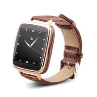 BIT S1G S1 Smart Watch Gold / Brown Leather Strap Android