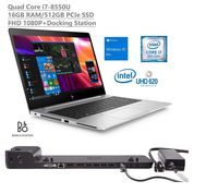 HP Elitebook 840 G5 14" Full HD FHD Business Laptop (Intel Quad-Core i7-8550U, 16GB DDR4, 512GB PCIe NVMe M.2 SSD) Docking Station, Fingerprint, Backlit, Thunderbolt, B&O Audio, Windows 10 Pro