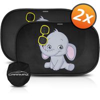 CARAMAZ Car Sun Shade for Baby Window Shade 20"x12" Baby car Shade Elephant