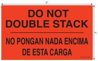 Tabbies Neon Red 3" x 5" DO NOT Double Stack Bilingual Shipping Stickers | 500 Labels/Roll | Shipping & Handling Labels for Packaging, Warehouse