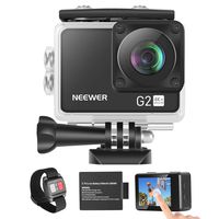 Neewer G2 4K WiFi Sports Action Camera with Touch Screen Ultra HD Waterproof DV Camcorder 12MP 4K/30FPS EIS 170 Degree Wide Angle WiFi Sports Cam with Remote/Battery and Mounting Accessories Kit