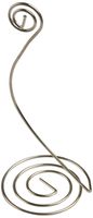 Displays2go Set of 50, Wire Memo Holders with Scroll Base and Clip, 6-Inch Tall, Silver (CURV6SLV)