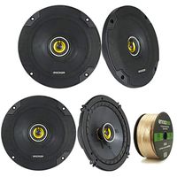2 Pair Car Speaker Package: 2x Kicker 43CSC5 450-Watt 5-1/4" Inch 2-Way Black Coaxial Speakers + 2x CSC654 600-Watt 6-1/2" Inch 2-Way Speakers - Bundle Combo With Enrock 50 Foot 14 Gauge Speaker Wire