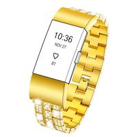 Kaleidoc Bands Compatible Charge 2 Bands Women - Metal Accessories Replacement Bling Wristband with Rhinestone Compatible Charge 2 Bracelet Small