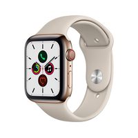 Apple Watch Series 5 (GPS + Cellular, 44mm) - Gold Stainless Steel Case with Stone Sport Band