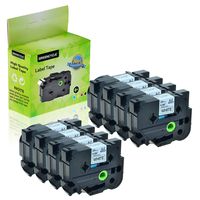 GREENCYCLE 8 Pack 1" 24mm Black on White Label Tape TZe251 TZe-251 TZ-251 TZ251 Standard Laminated Cassettes Compatible for Brother P Touch PTD600 PTP750W PTP700 PTE500 PT1400 Label Makers