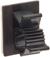 Self Adhesive Adjustable Cable Clamp, 0.75" Width, 0.87" Height, 1" Length, 0.31" to 0.40" Diameter Range