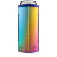 BrüMate Hopsulator Slim Double-walled Stainless Steel Insulated Can Cooler for 12 Oz Slim Cans (Rainbow Titanium)