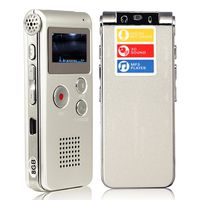 Digital Audio Voice Recorder/Dictaphone / MP3 Player -8GB / 650HR / Multifunctional Rechargeable Dictaphone Player with Built-in Speaker (Silver)